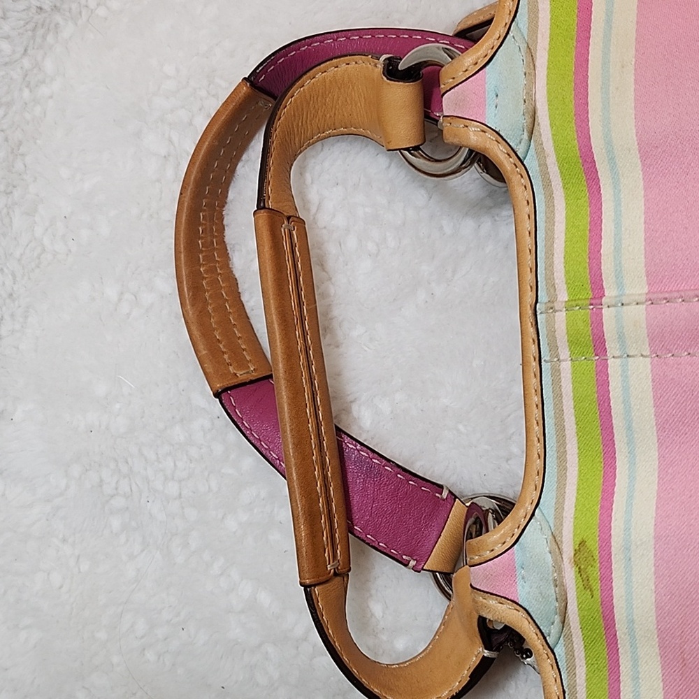 Coach Soho Twill Stripe multicolor fabric small shoulder bag - Picture 13 of 16